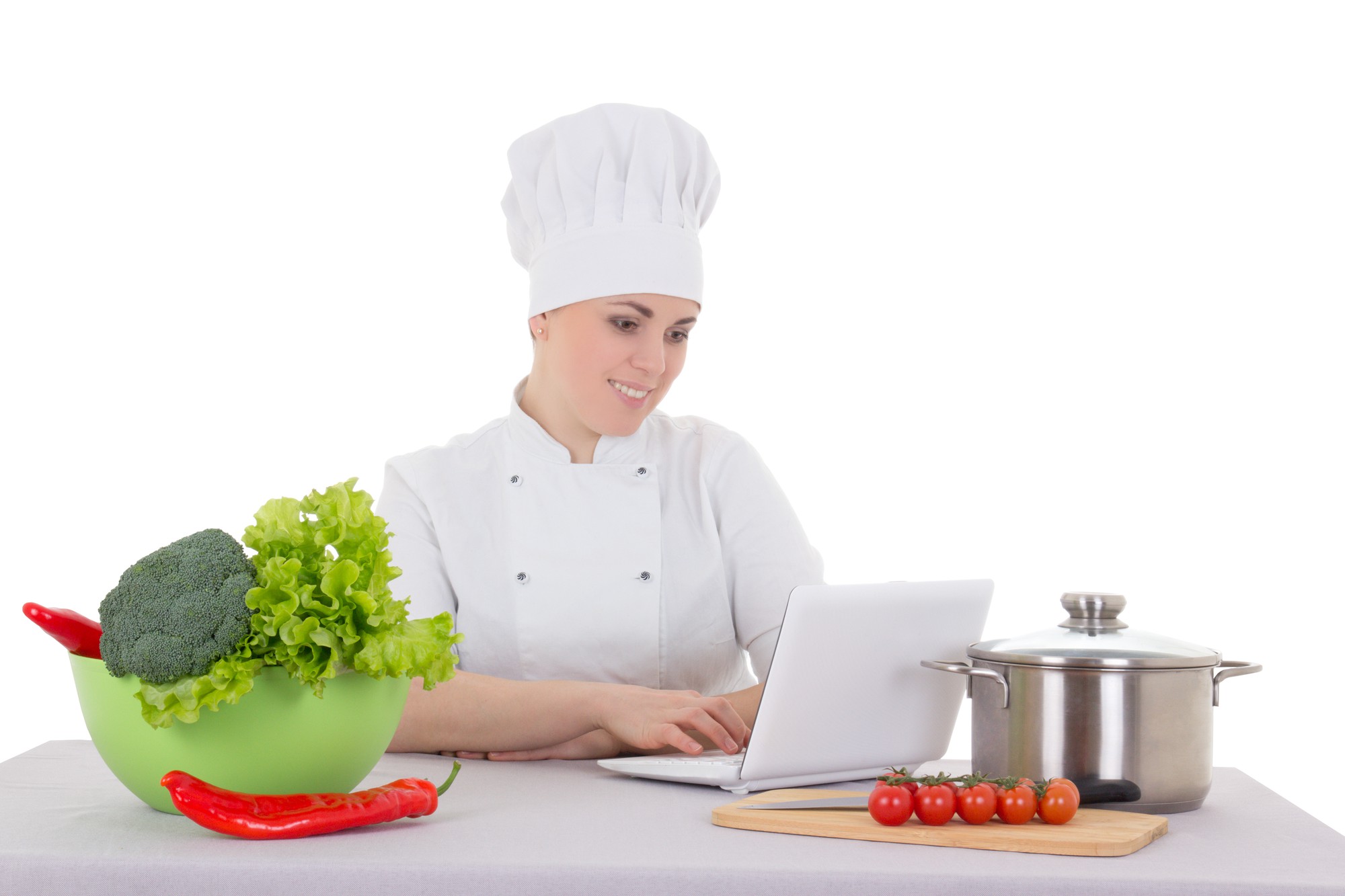 Chef che guida una lezione di cucina online